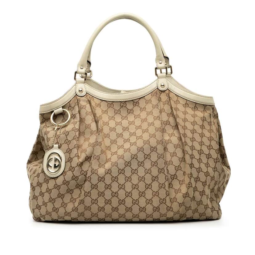 Gucci Large GG Canvas Sukey Tote Brown Canvas Good condition - Front View