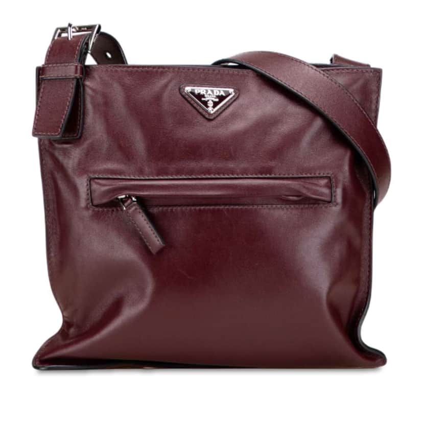 Prada Grace Lux Front Pocket Crossbody Red Leather Good condition - Front View