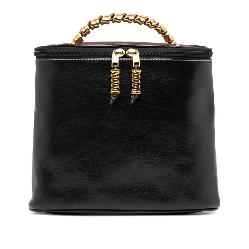 Loewe Leather Velasquez Twist Vanity Bag Black Leather Good condition - Front View