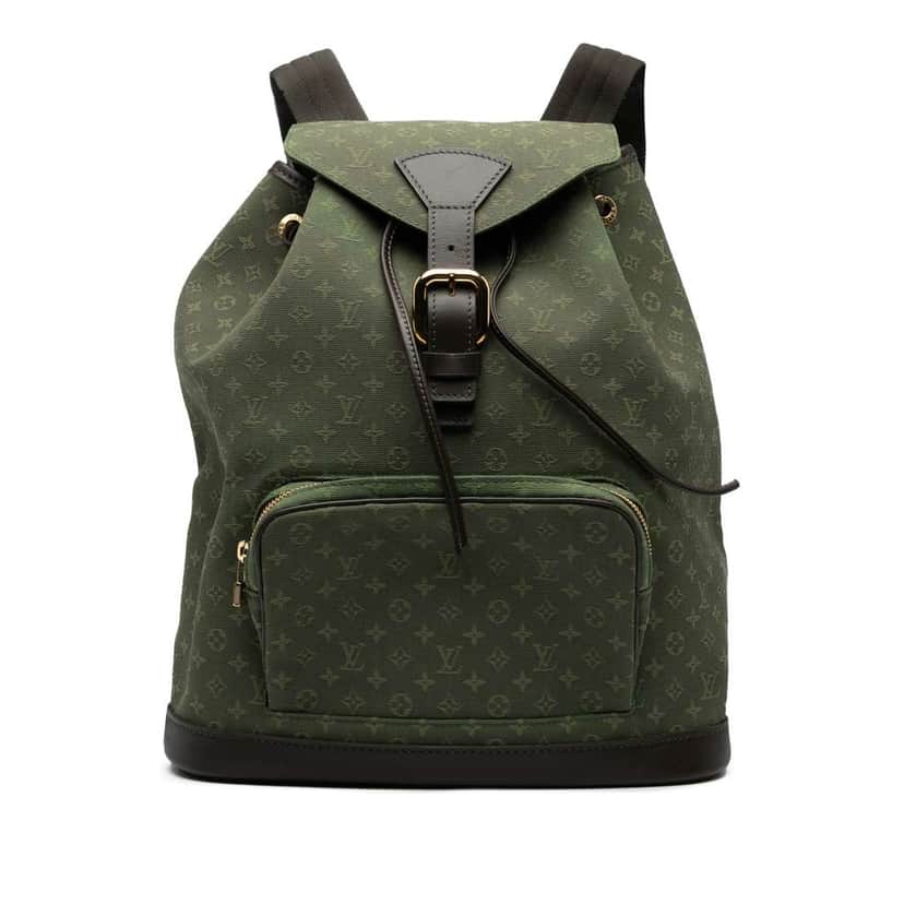 Louis Vuitton Monogram Mini Lin Montsouris GM Green Canvas Good condition - Front View