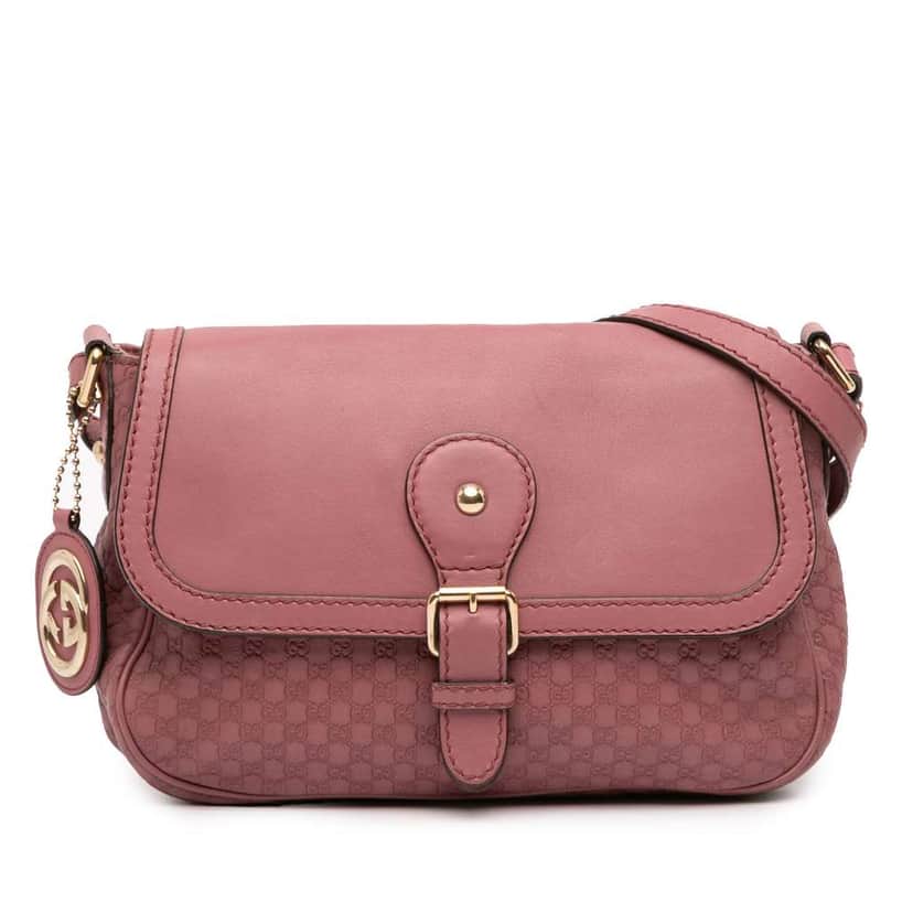 Gucci Microguccissima Sukey Crossbody Pink Leather Good condition - Front View