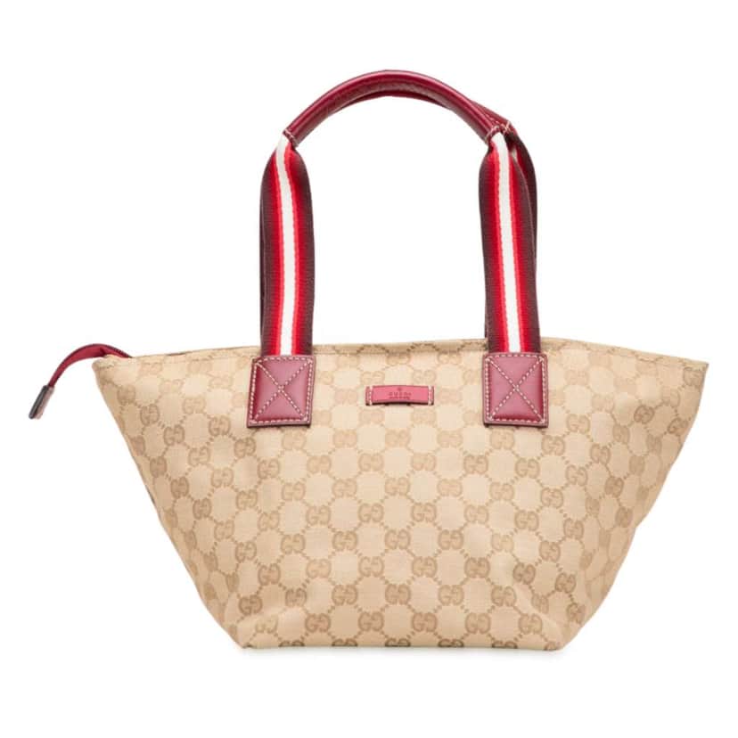 Gucci GG Canvas Web Handbag Brown Canvas Good condition - Front View
