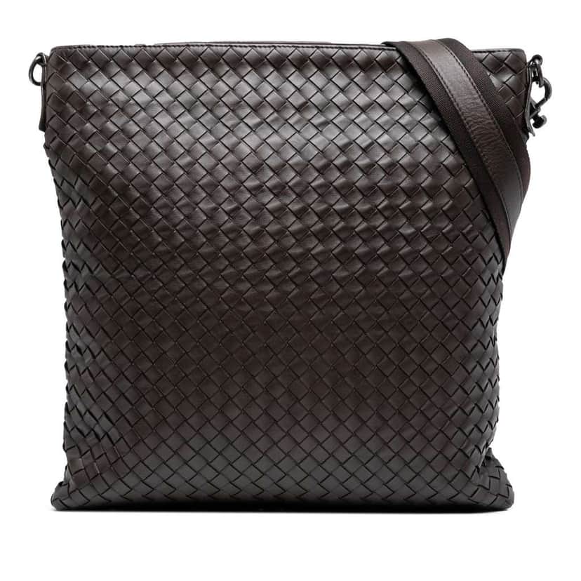 Bottega Veneta Nappa Intrecciato Crossbody Brown Leather Good condition - Front View