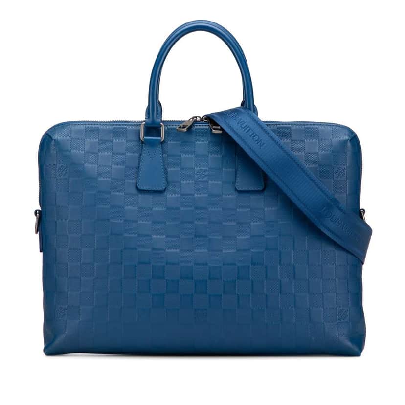 Louis Vuitton Damier Infini Porte Documents Jour Blue Leather Good condition - Front View