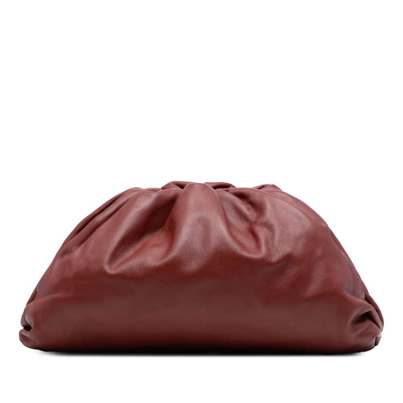 Bottega Veneta Teen Lambskin Pouch Red Leather Good condition - Front View