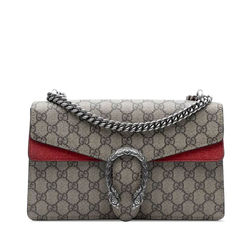 Gucci Medium GG Supreme Dionysus Shoulder Bag Brown Canvas Good condition - Front View