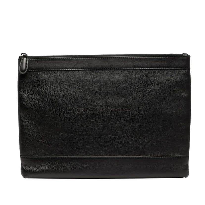 Balenciaga Leather Navy Clip M Black Leather Good condition - Front View