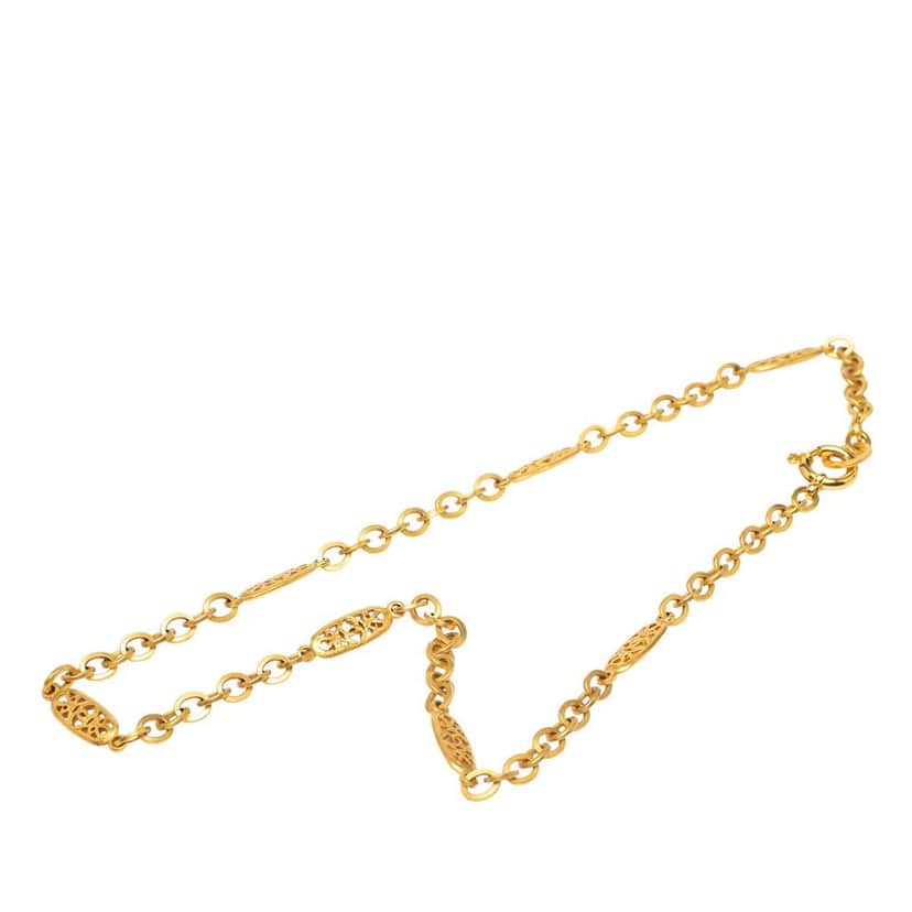 Chanel Gold Plated Chain Necklace Gold Metal Good condition - Front View
