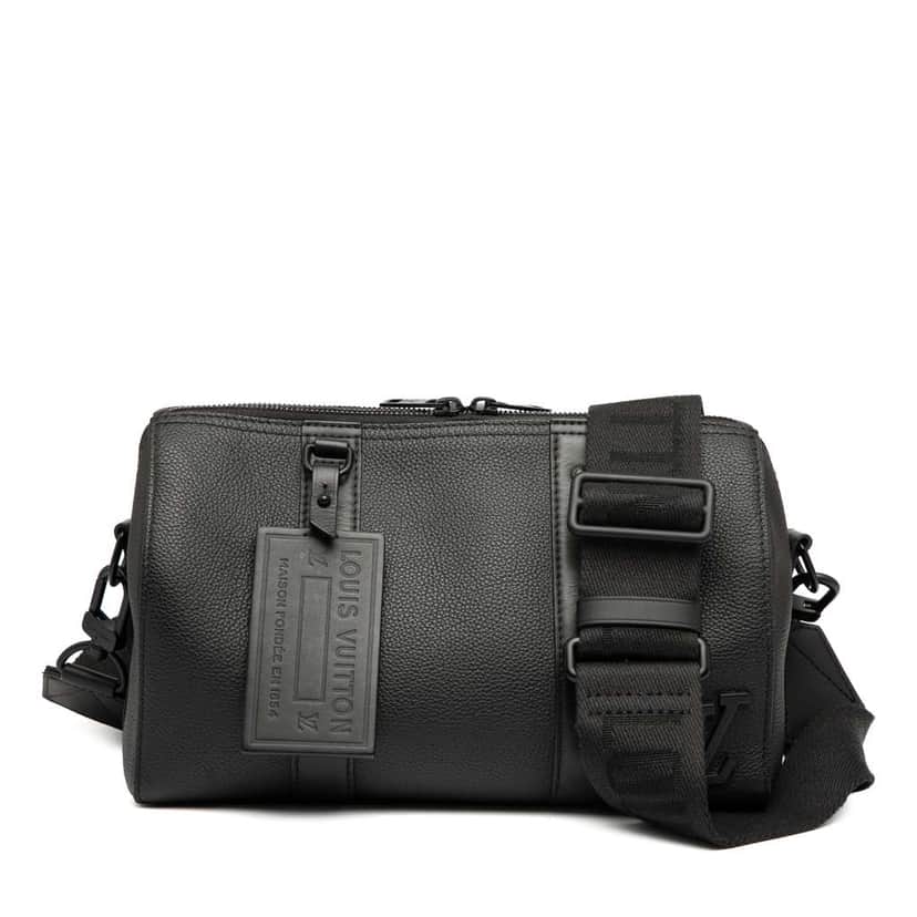 Louis Vuitton Aerogram City Keepall Black Leather Good condition - Front View