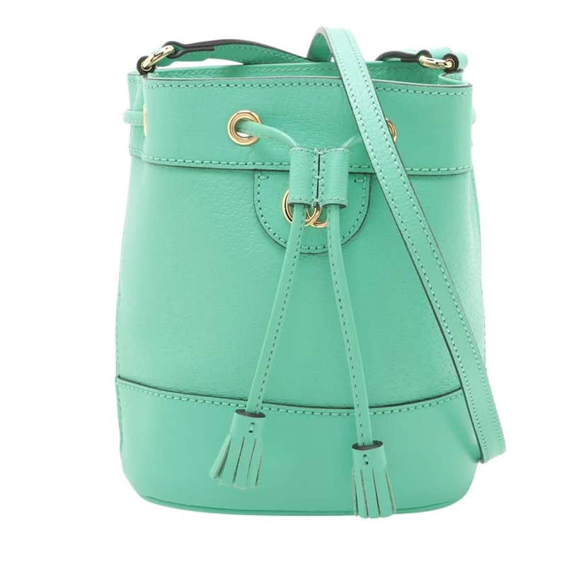 Gucci Mini Leather Ophidia Bucket Bag Green Leather Good condition - Front View
