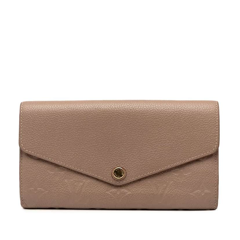 Louis Vuitton Monogram Empreinte Sarah Wallet Brown Leather Good condition - Front View