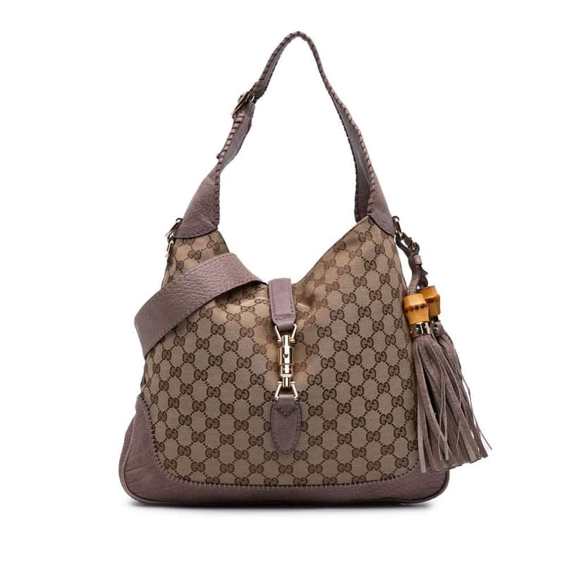 Gucci Medium GG Canvas New Jackie Satchel Brown Canvas Good condition - Front View