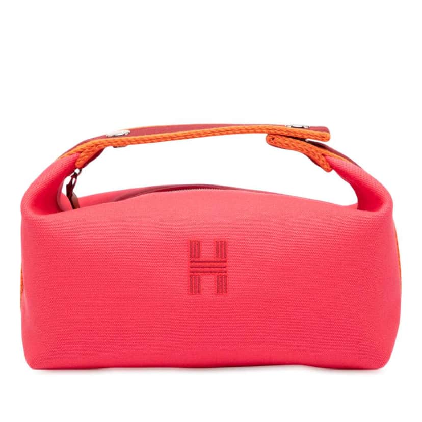 Hermès Small Canvas Bride A Brac Case Pink Canvas Good condition - Front View