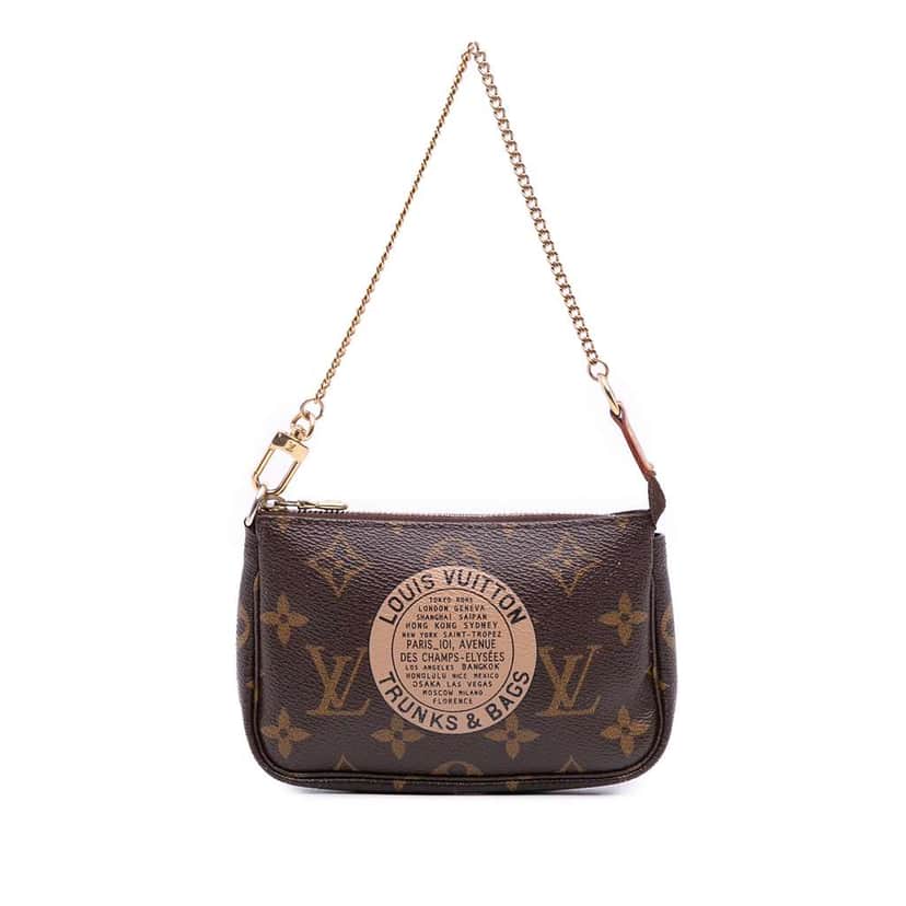 Louis Vuitton Monogram Trunks and Bags Mini Pochette Accessoires Brown Canvas Good condition - Front View
