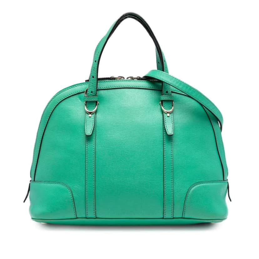 Gucci Small Leather Nice Dome Satchel Green Leather Very good condition - Front View