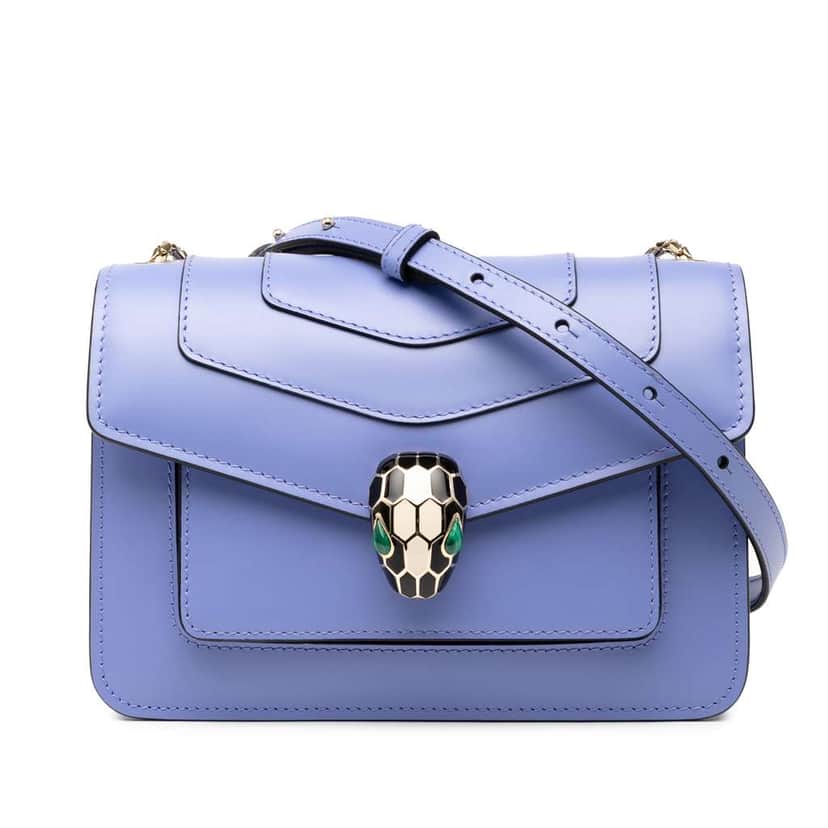 Bvlgari Calfskin Serpenti Forever Crossbody Purple Leather Good condition - Front View