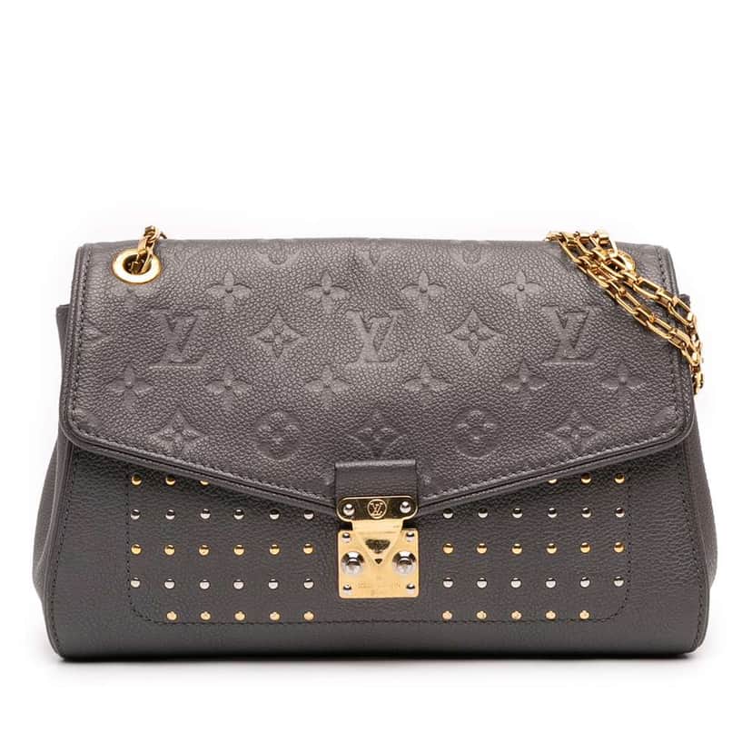 Louis Vuitton Monogram Empreinte Studded Saint Germain PM Grey Leather Good condition - Front View
