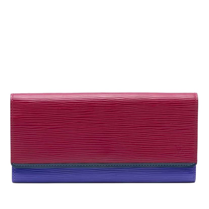 Louis Vuitton Tricolor Epi Flore Long Wallet Red Leather Good condition - Front View