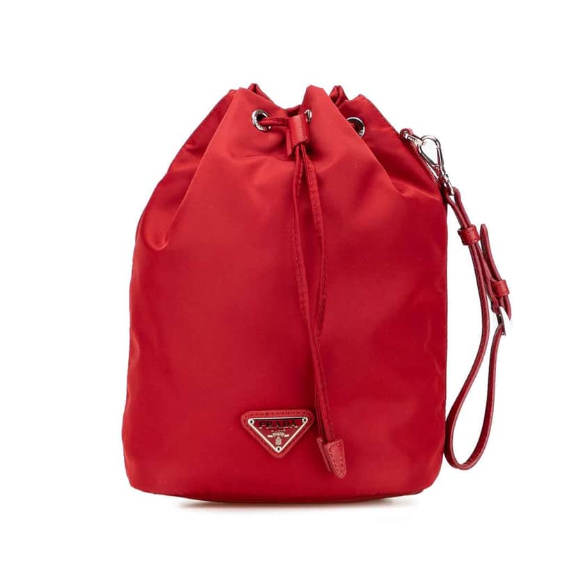Prada Tessuto Drawstring Pouch Red Good condition - Front View