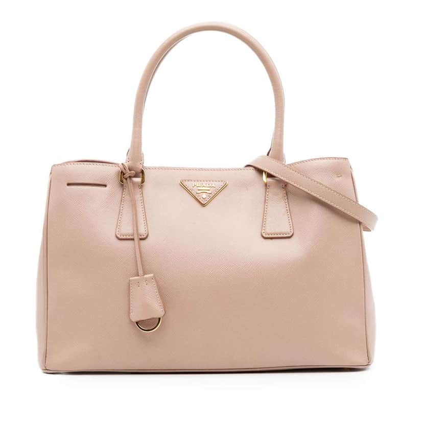 Prada Small Saffiano Lux Galleria Satchel Pink Leather Good condition - Front View