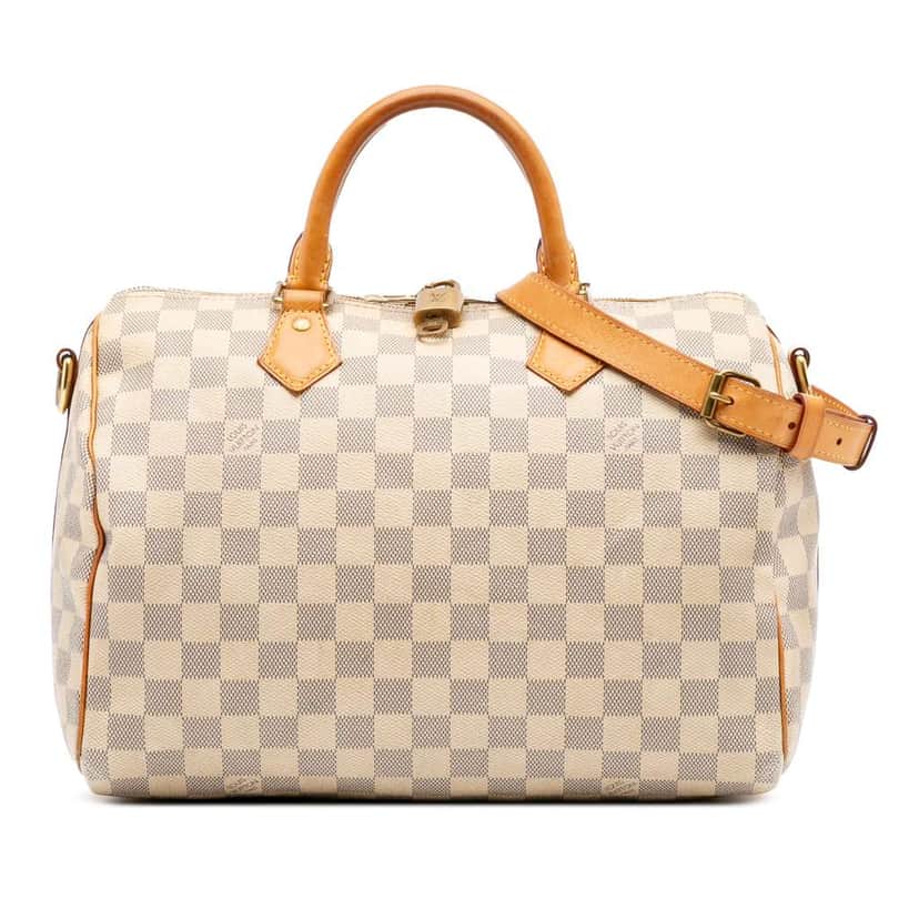 Louis Vuitton Damier Azur Speedy Bandouliere 30 White Canvas Good condition - Front View