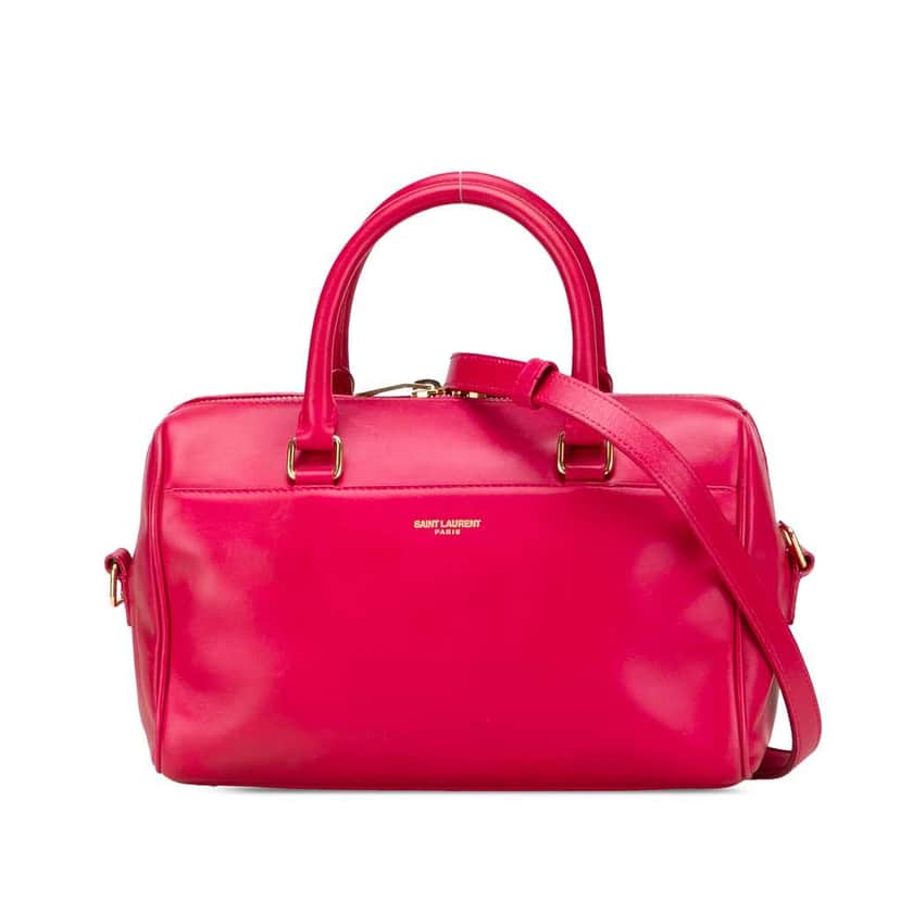 Saint Laurent Baby Leather Classic Duffle Satchel Pink Leather Good condition - Front View
