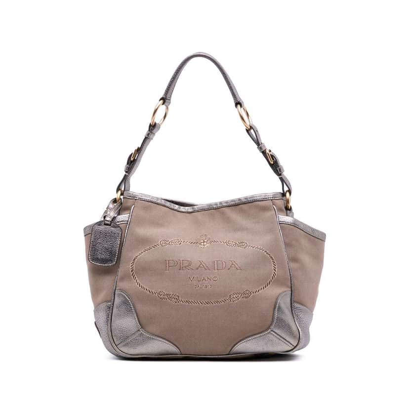Prada Canvas Canapa Logo Tote Brown Canvas Good condition - Front View