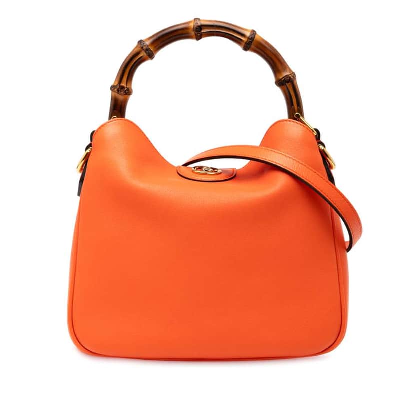 Gucci Small Leather Bamboo Diana Satchel Orange Leather Good condition - Front View