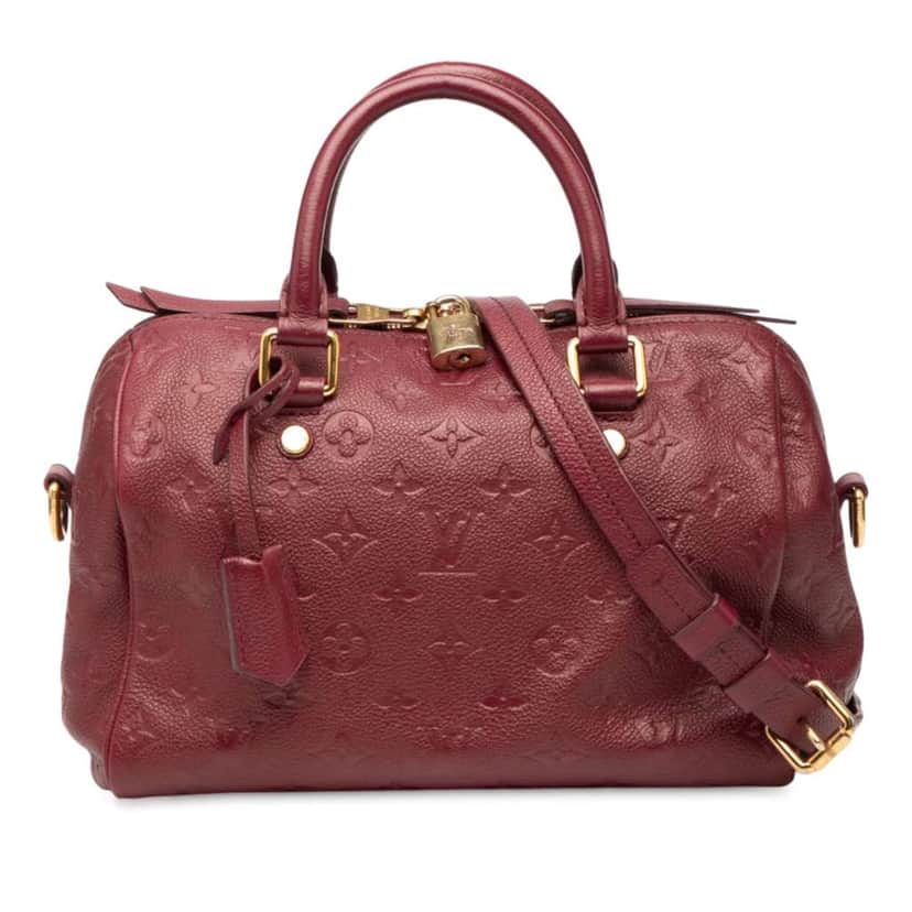 Louis Vuitton Monogram Empreinte Speedy Bandouliere 25 Red Leather Good condition - Front View