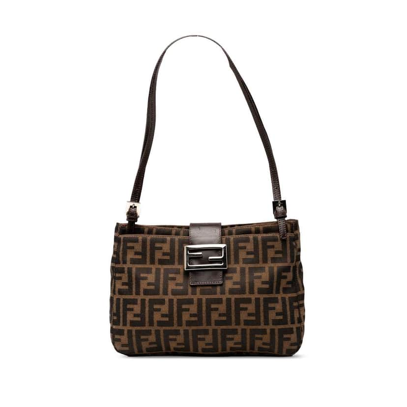 Fendi Zucca Canvas Shoulder Bag Brown Canvas Good condition - Front View