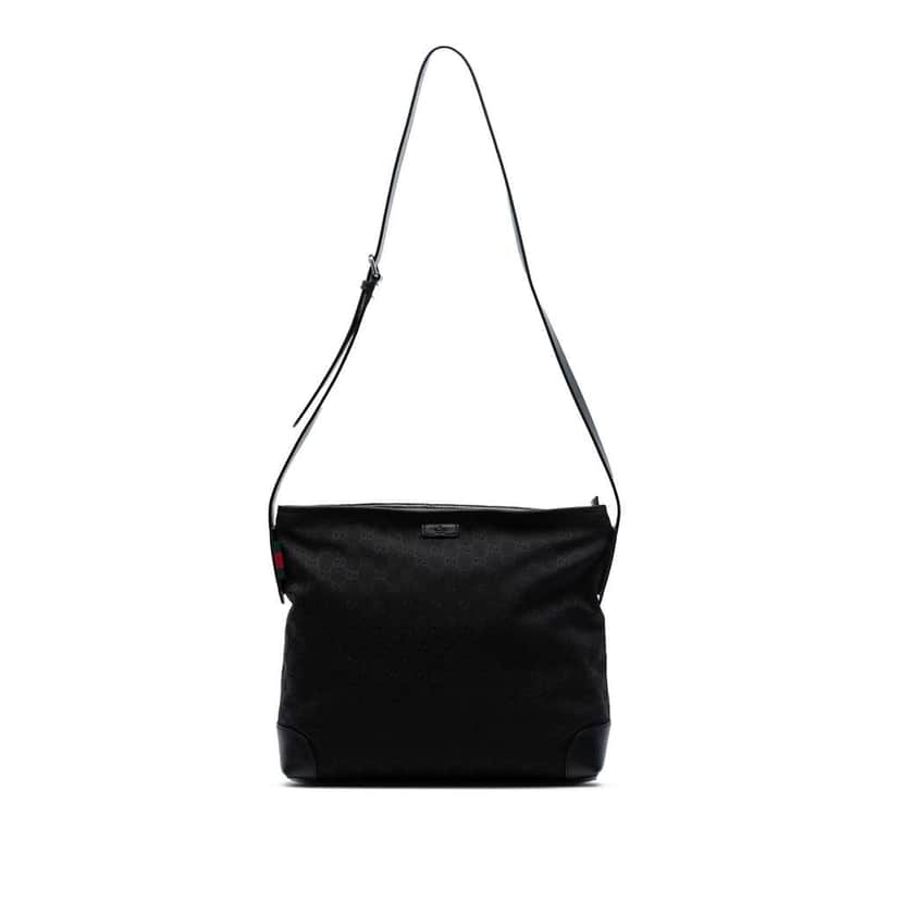Gucci GG Canvas Web Crossbody Black Canvas Good condition - Front View