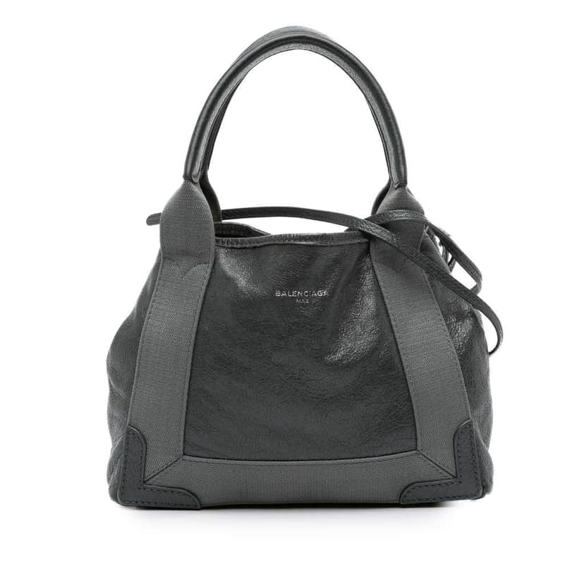 Balenciaga Leather Navy Cabas Satchel XS Black Leather Good condition - Front View