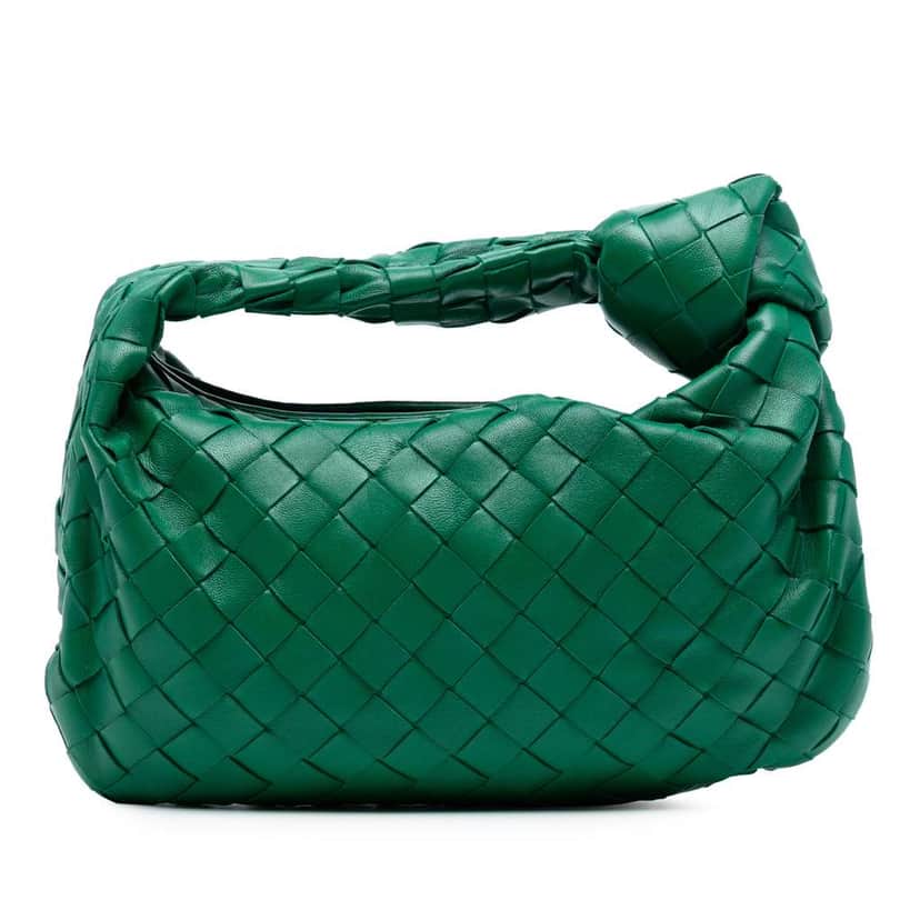 Bottega Veneta Mini Nappa Intrecciato Jodie Green Leather Good condition - Front View
