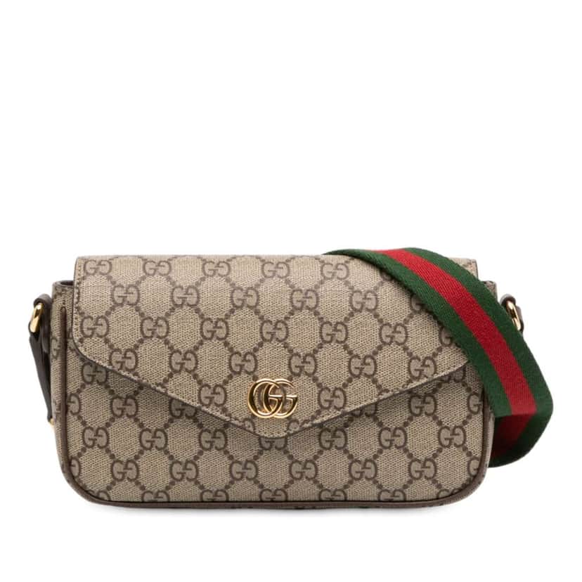Gucci GG Supreme Ophidia Pochette Crossbody Brown Canvas Good condition - Front View