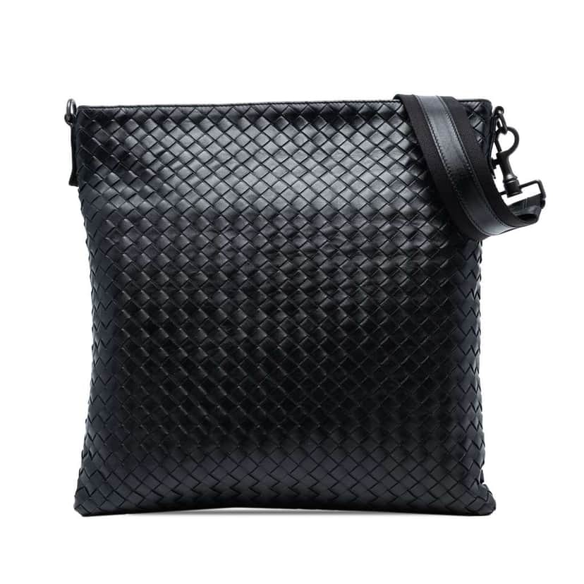 Bottega Veneta Nappa Intrecciato VN Crossbody Black Leather Good condition - Front View