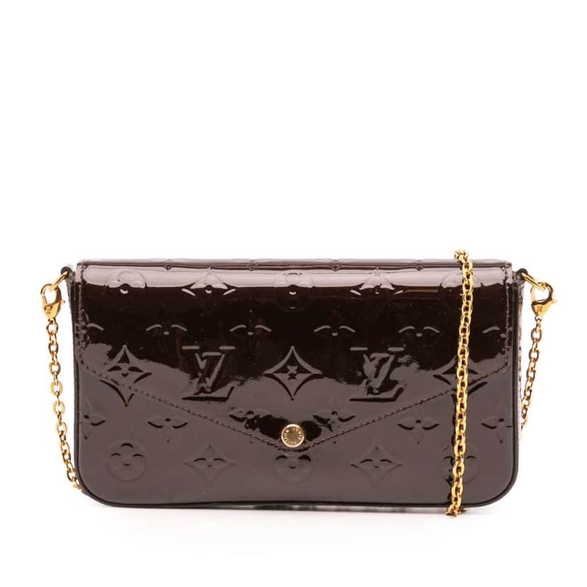 Louis Vuitton Monogram Vernis Pochette Felicie Purple Leather Good condition - Front View