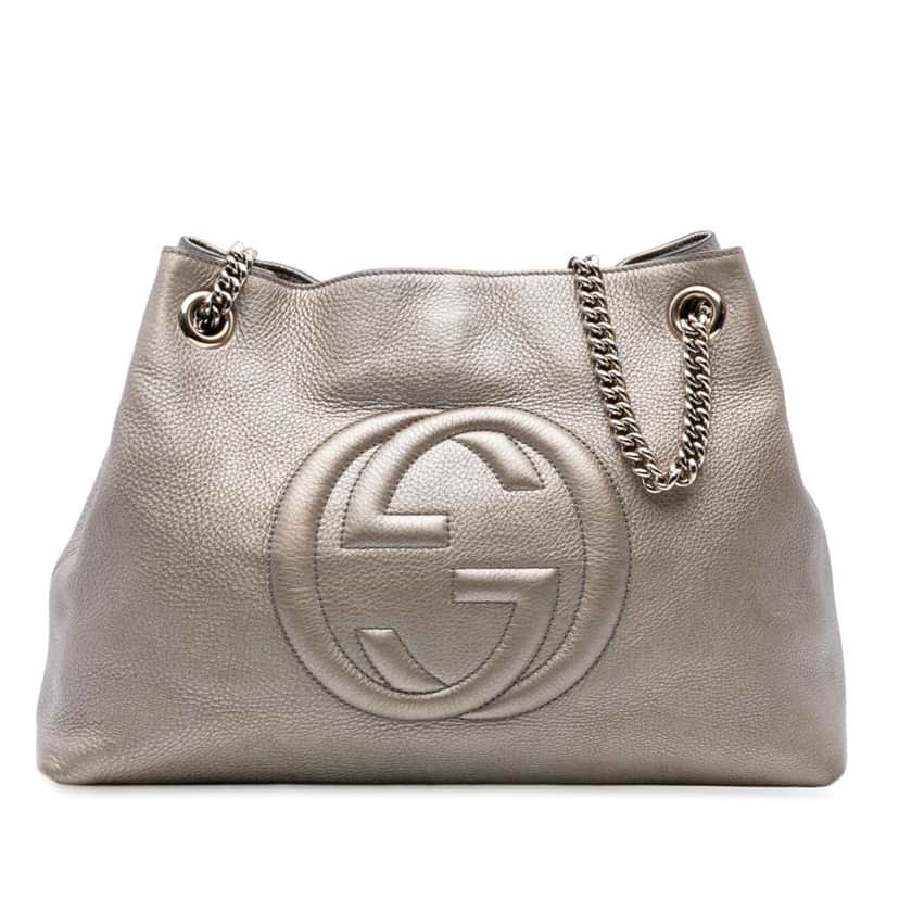 Gucci Medium Leather Soho Chain Tote Gold Leather Good condition - Front View