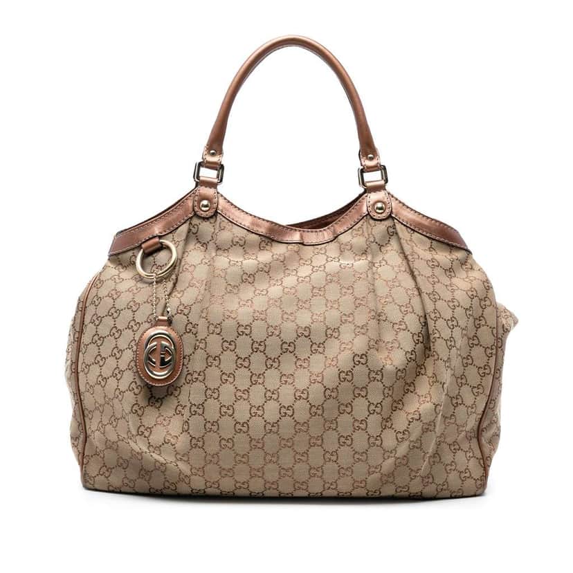 Gucci Large GG Canvas Sukey Tote Brown Canvas Good condition - Front View