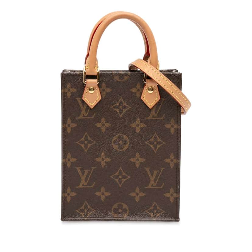 Louis Vuitton Monogram Petit Sac Plat Brown Good condition - Front View