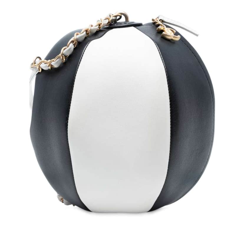 Chanel Calfskin Coco Beach Ball Bag Black Leather Very good condition - Front View