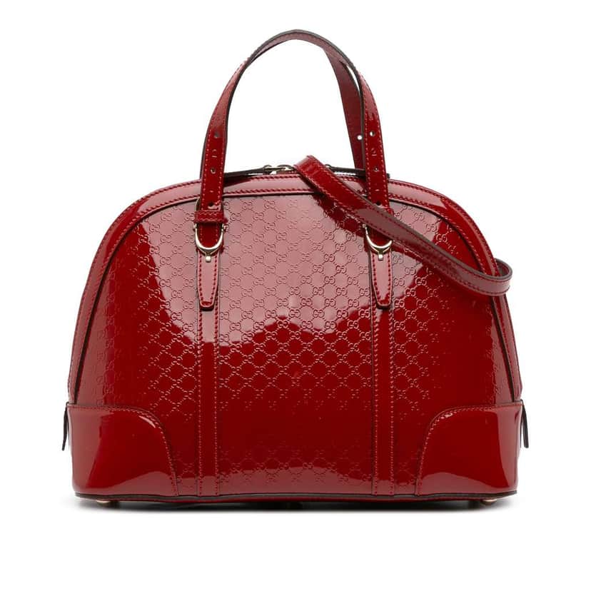 Gucci Medium Microguccissima Patent Nice Dome Satchel Red Leather Good condition - Front View