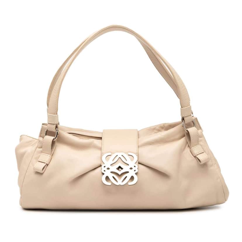 Loewe Leather Anagram Shoulder Bag Brown Leather Good condition - Front View