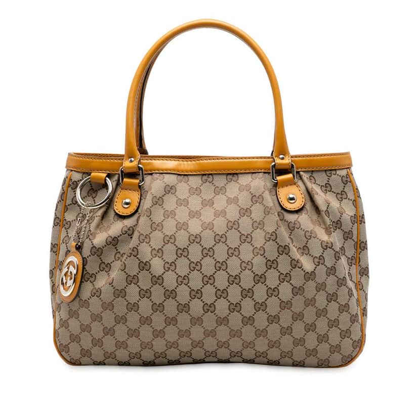 Gucci GG Canvas Sukey Tote Brown Canvas Good condition - Front View