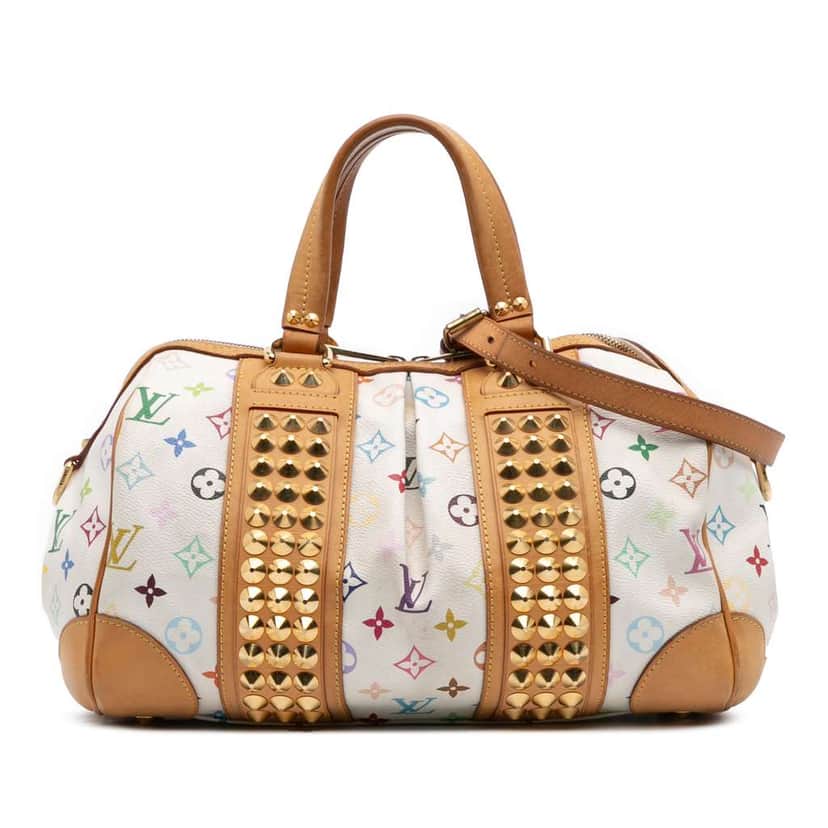 Louis Vuitton Monogram Multicolore Courtney MM White Canvas Good condition - Front View