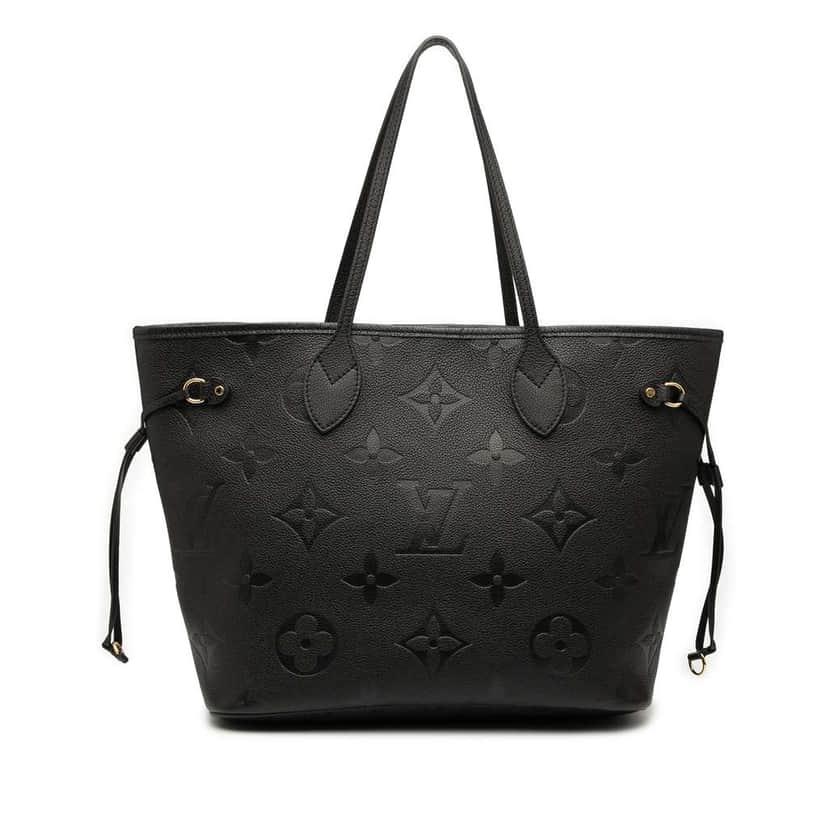 Louis Vuitton Monogram Giant Empreinte Neverfull MM Black Leather Good condition - Front View