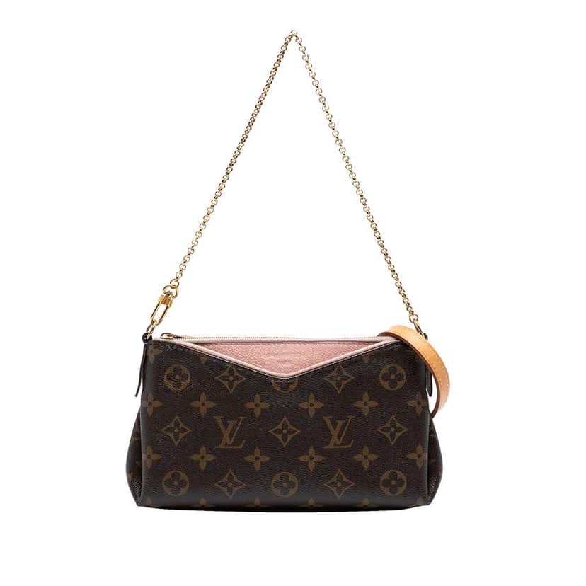 Louis Vuitton Monogram Pallas Clutch Brown Good condition - Front View