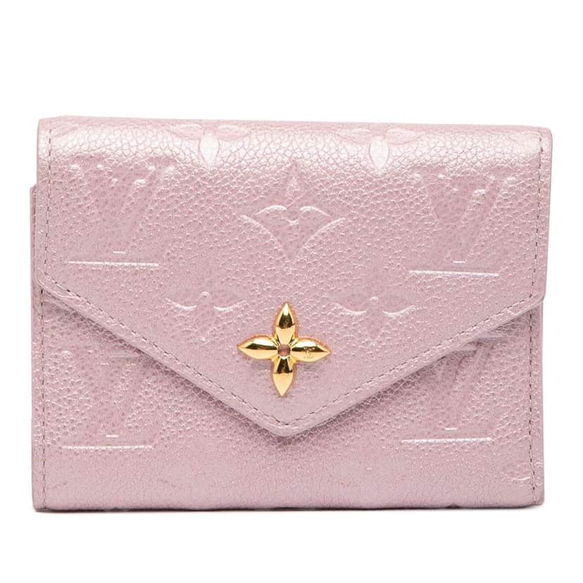 Louis Vuitton Monogram Empreinte Flower Victorine Wallet Purple Leather Good condition - Front View