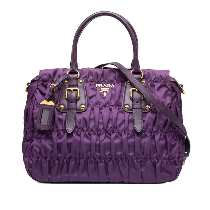 Prada Tessuto Gaufre Satchel Purple Good condition - Front View