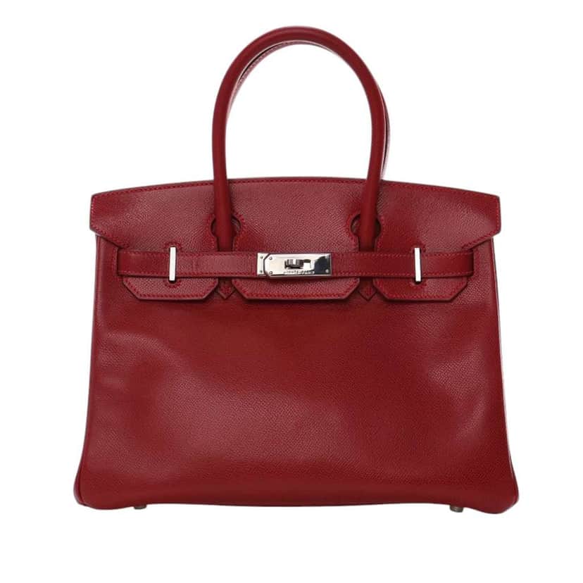 Hermès Epsom Birkin Retourne 30 Red Leather Good condition - Front View