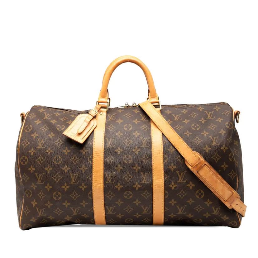 Louis Vuitton Monogram Keepall Bandouliere 50 Brown Fair condition - Front View